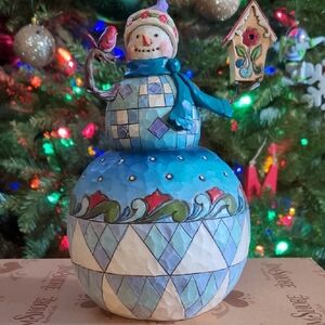 Jim Shore Snowman with  Bird And Birdhouse "There's No Place Like Home"